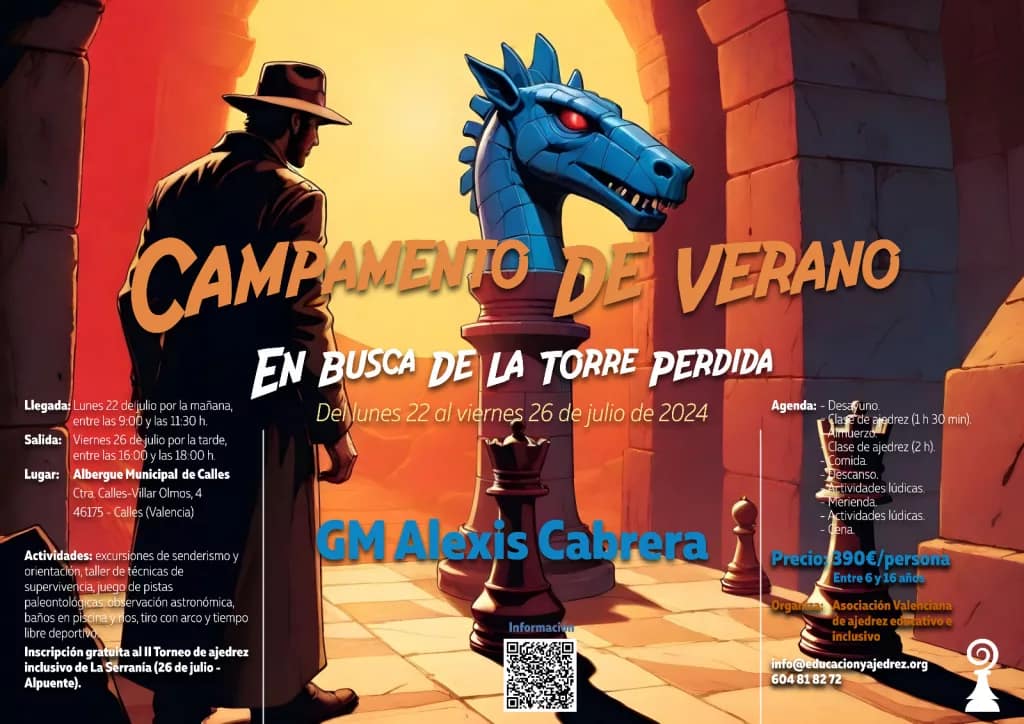 Faustino es oro para el ajedrez campamento verano Anuncio Campamento de Verano