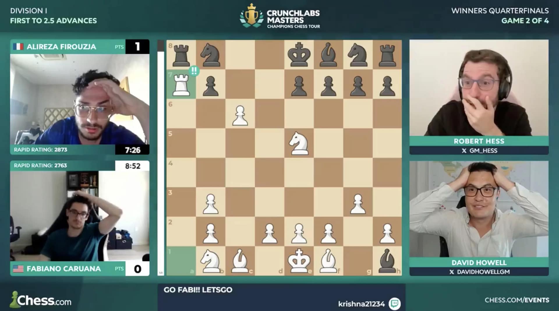 Caruana aplasta a Firouzja en 9 jugadas, una paliza insólita dentro de la élite caruana firouzja 9 scaled Caruana vence a Firouzja en 9 movimientos